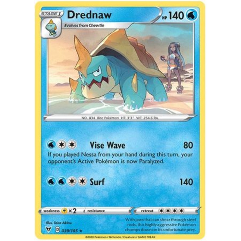 Pokemon Card Vivid Voltage 039/185 39/185 Drednaw Rare