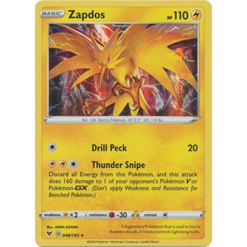 Pokemon Card Vivid Voltage 048/185 48/185 Zapdos Holo Rare