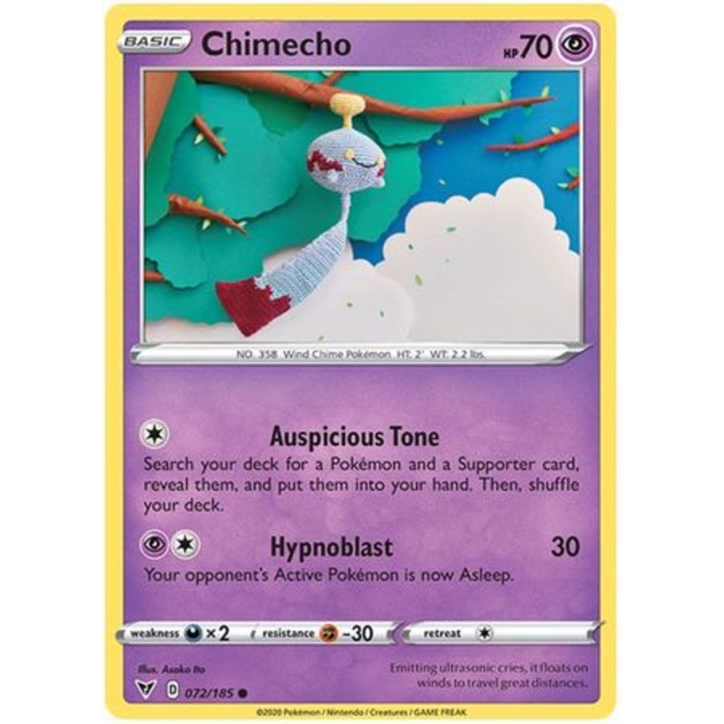 Pokemon Card Vivid Voltage 072/185 72/185 Chimecho Common