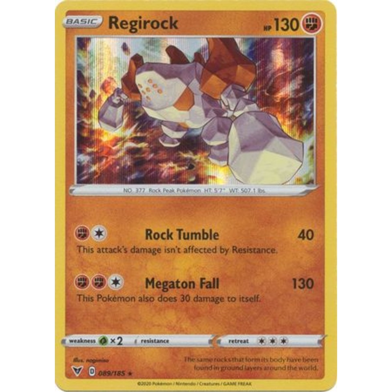 Pokemon Card Vivid Voltage 089/185 89/185 Regirock Holo Rare