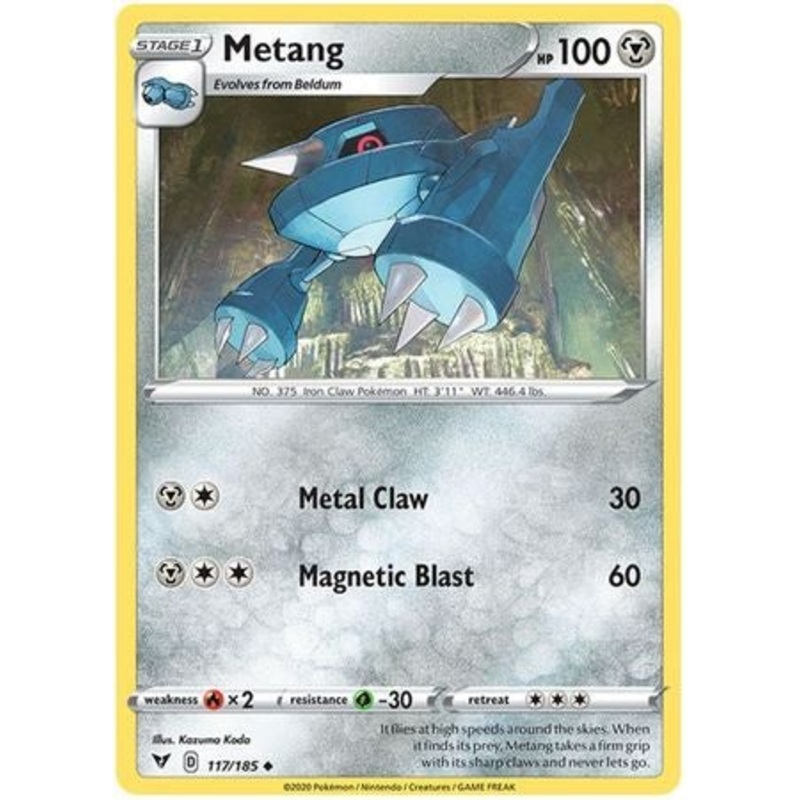 Pokemon Card Vivid Voltage 117/185 Metang Uncommon