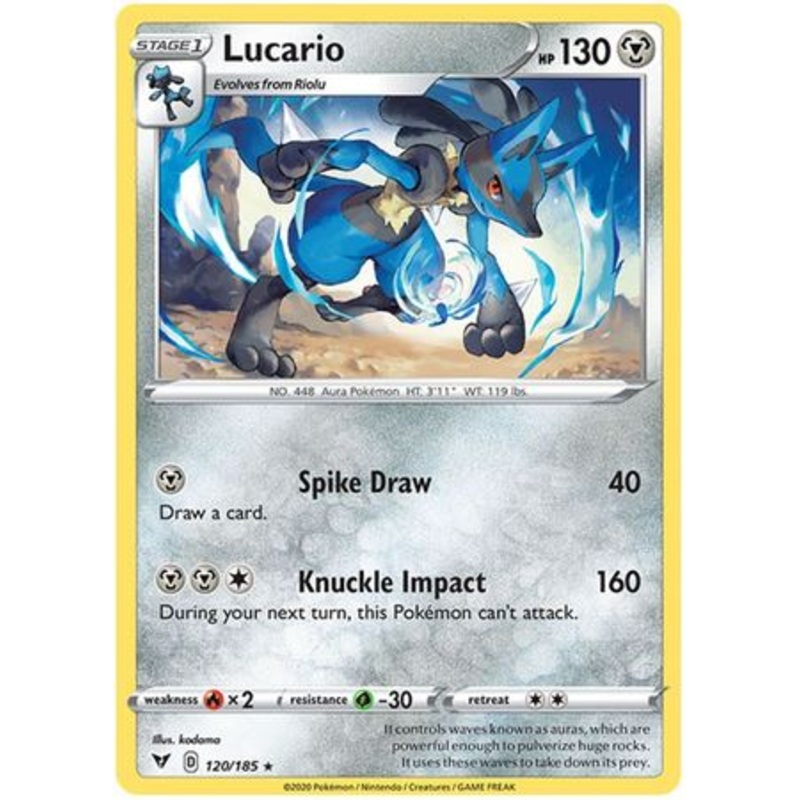 Pokemon Card Vivid Voltage 120/185 Lucario Rare
