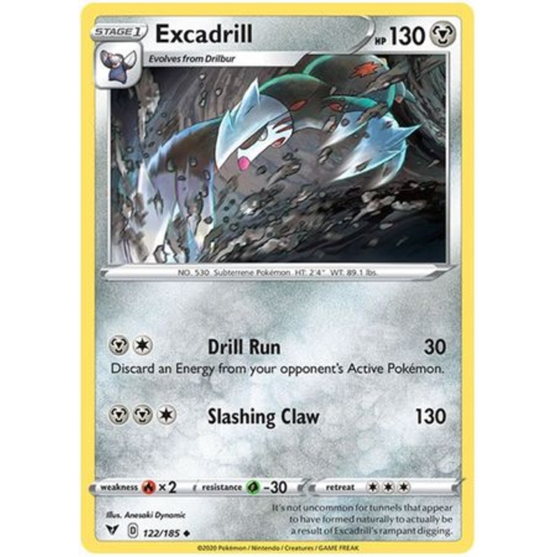 Pokemon Card Vivid Voltage 122/185 Excadrill Uncommon