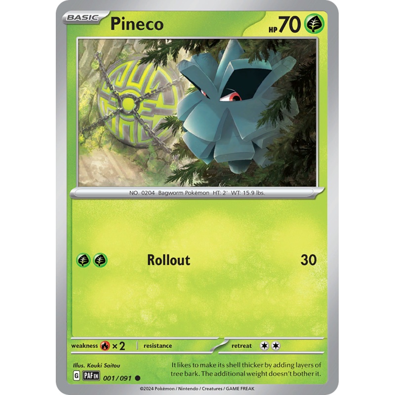 001/091 1/91 Pineco  Pokemon Card  Paldean Fates Common *MINT*