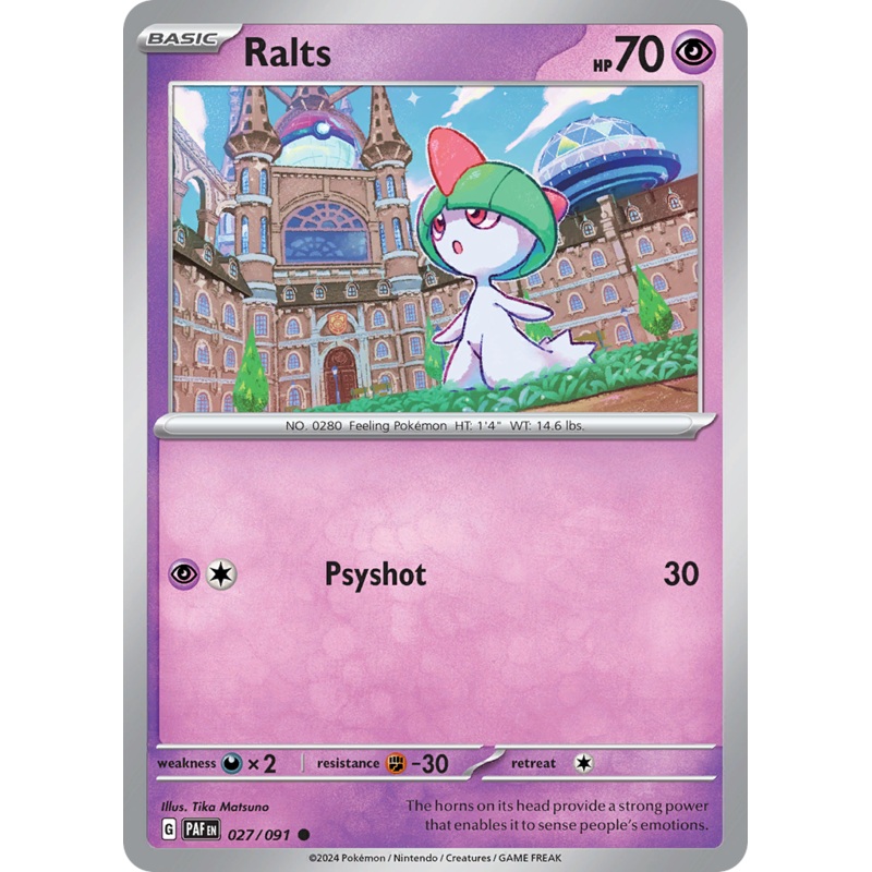 027/091 27/91 Ralts  Pokemon Card  Paldean Fates Common *MINT*