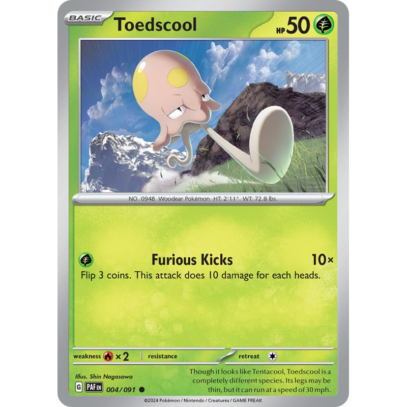 004/091 4/91 Toedscool  Pokemon Card  Paldean Fates Common *MINT*