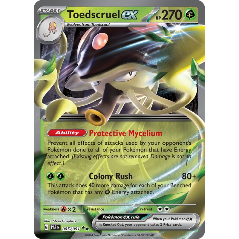 005/091 5/91 Toedscruel ex  Pokemon Card  Paldean Fates Double Rare *MINT*